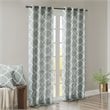 Madison Park Saratoga Polyester Fabric Geometric Fretwork Panel in Seafoam Green