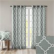 Madison Park Saratoga Polyester Fabric Geometric Fretwork Panel in Seafoam Green
