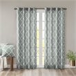 Madison Park Saratoga Polyester Fabric Geometric Fretwork Panel in Seafoam Green
