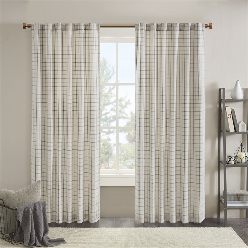Madison Park Anaheim Polyester Jacquard Panel with Fleece Lining in Natural