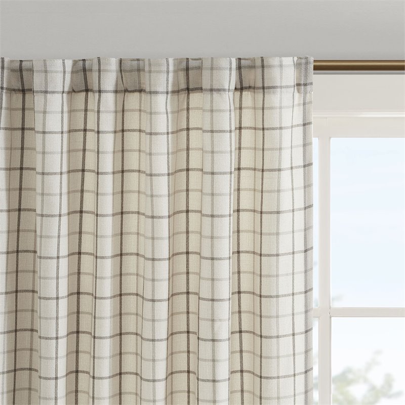 Madison Park Anaheim Polyester Jacquard Panel with Fleece Lining in Natural