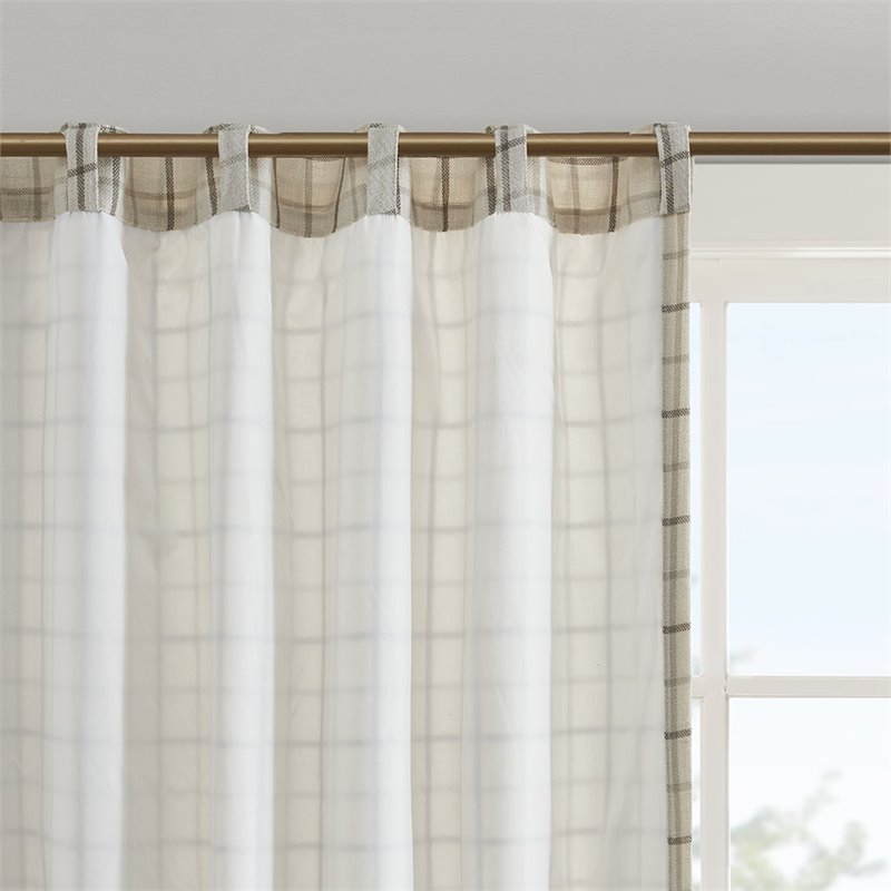 Madison Park Anaheim Polyester Jacquard Panel with Fleece Lining in Natural