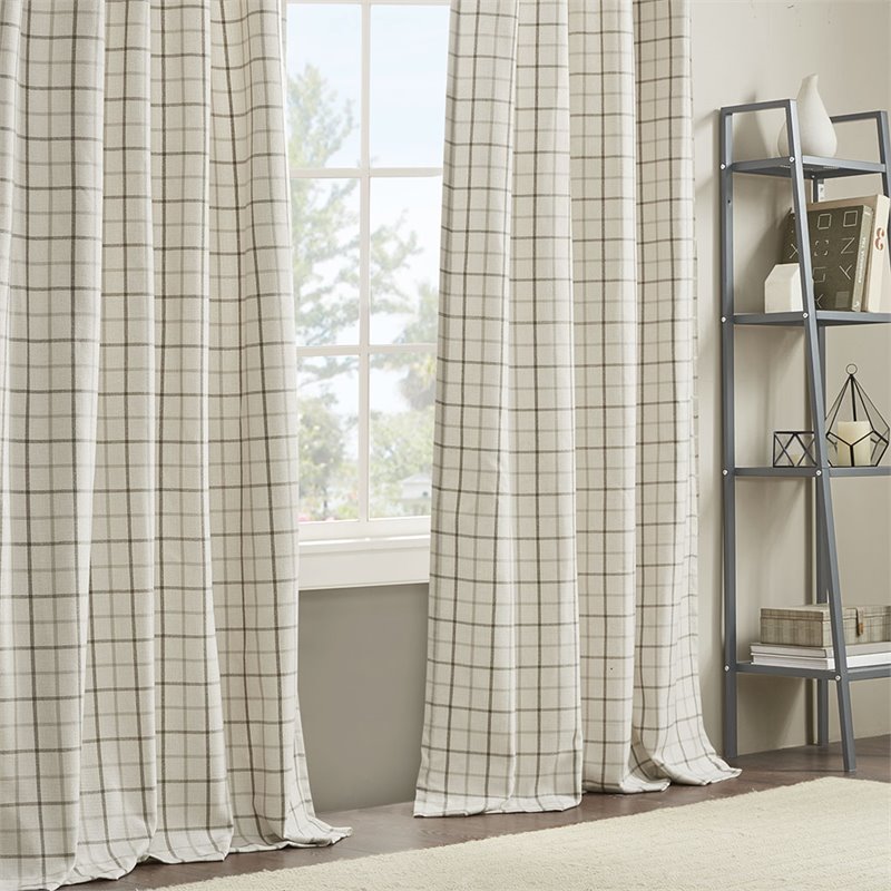 Madison Park Anaheim Polyester Jacquard Panel with Fleece Lining in Natural