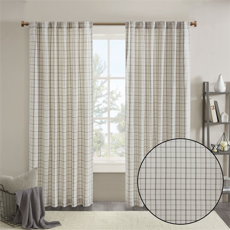 Madison Park Anaheim Polyester Jacquard Panel with Fleece Lining in Natural