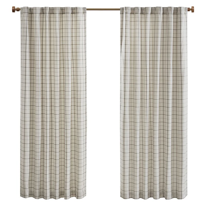Madison Park Anaheim Polyester Jacquard Panel with Fleece Lining in Natural