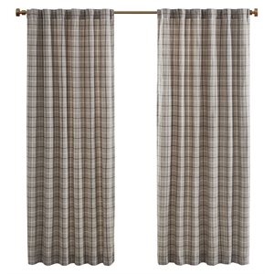 madison park anaheim polyester jacquard panel with fleece lining in brown
