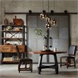 INK+IVY Lancaster Round Wood and Metal Dining Table in Amber Brown