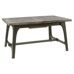 INK+IVY Oliver Rectangular Wood Extension Dining Table in Antique Bronze/Gray