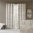 SunSmart Victoria Polyester Fabric Jacquard Grommet Top Window Panel in Ivory