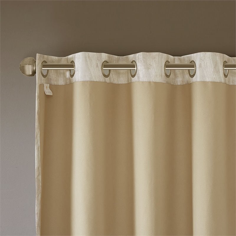 SunSmart Victoria Polyester Fabric Jacquard Grommet Top Window Panel in Ivory