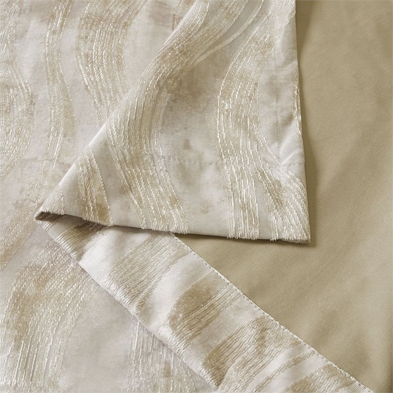 SunSmart Victoria Polyester Fabric Jacquard Grommet Top Window Panel in Ivory