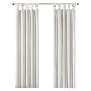 madison park emilia faux silk twisted tab blackout panel in white