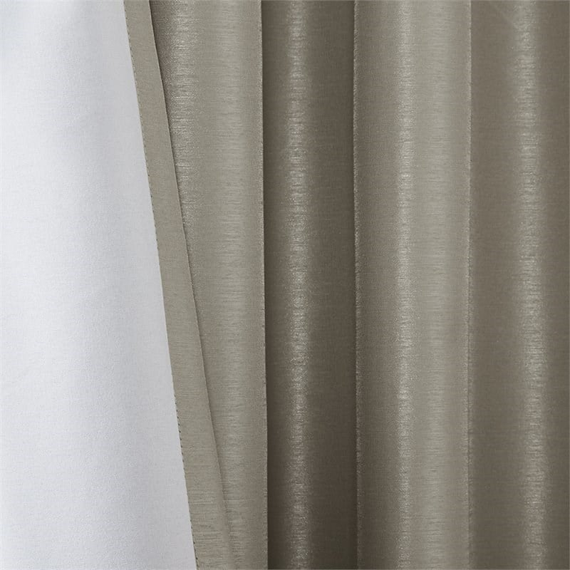 Madison Park Emilia Faux Silk Twist Tab Blackout Window Curtain in Pewter