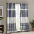INK+IVY Mila Cotton Printed Window Curtain Panel with Lining in Navy