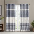 INK+IVY Mila Cotton Printed Window Curtain Panel with Lining in Navy