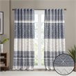 INK+IVY Mila Cotton Printed Window Curtain Panel with Lining in Navy