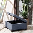 Madison Park Aspen Solid Wood and Polyester Fabric Ottoman in Blue
