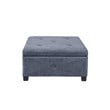 Madison Park Aspen Solid Wood and Polyester Fabric Ottoman in Blue