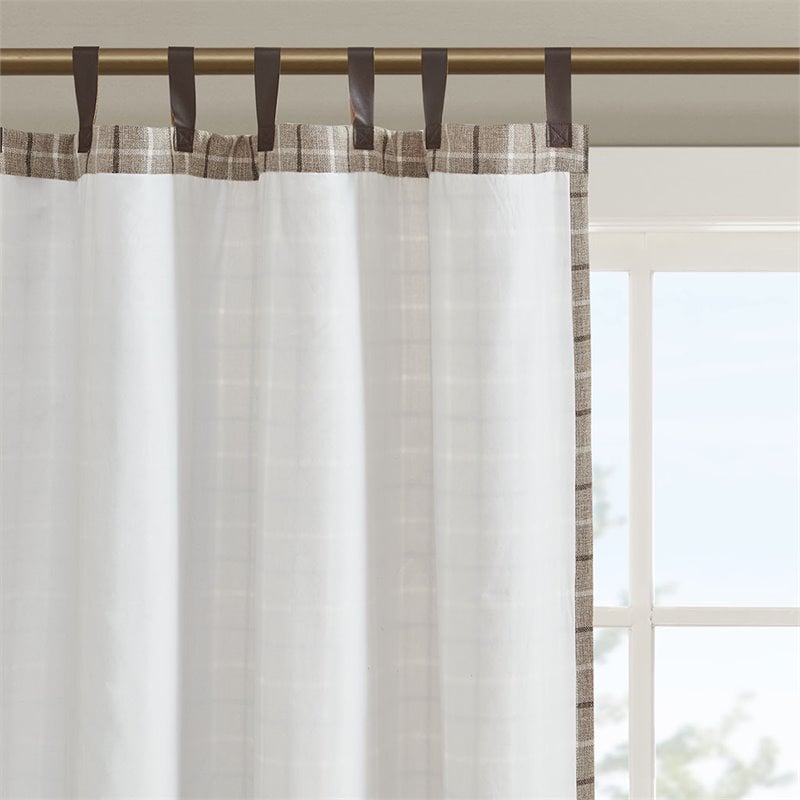 Madison Park Anaheim Polyester Tab Top Panel with Fleece Lining in Brown