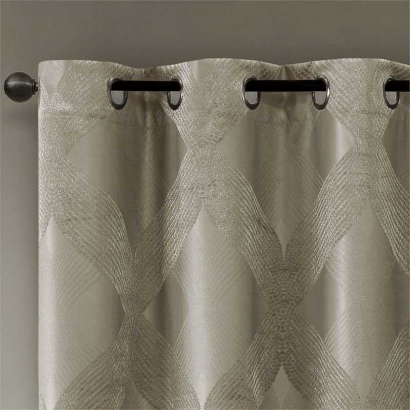 SunSmart Bentley Polyester Knitted Coated Total Blackout Window Panel in Beige