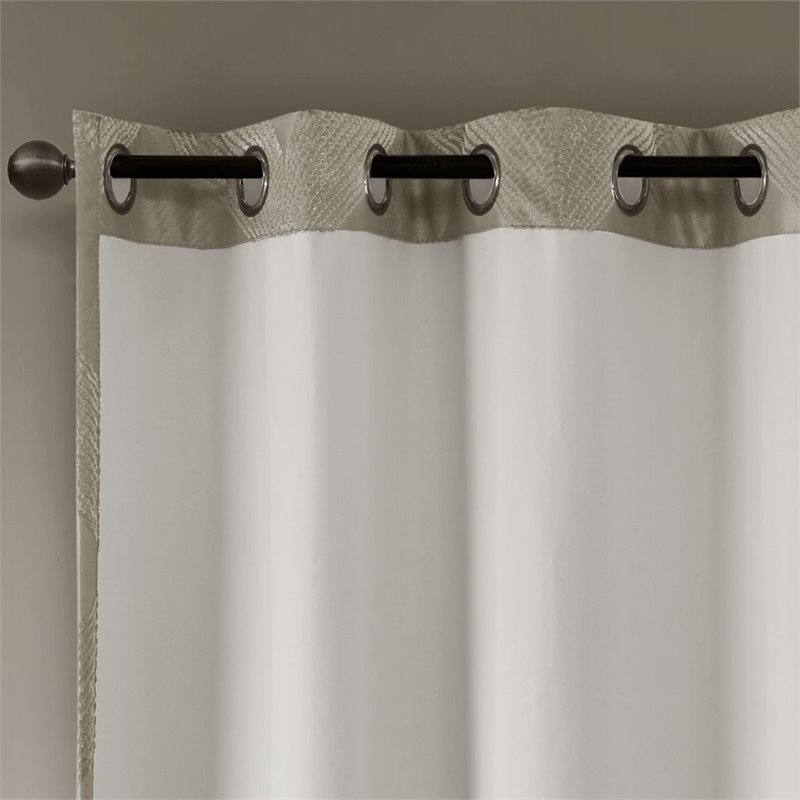 SunSmart Bentley Polyester Knitted Coated Total Blackout Window Panel in Beige