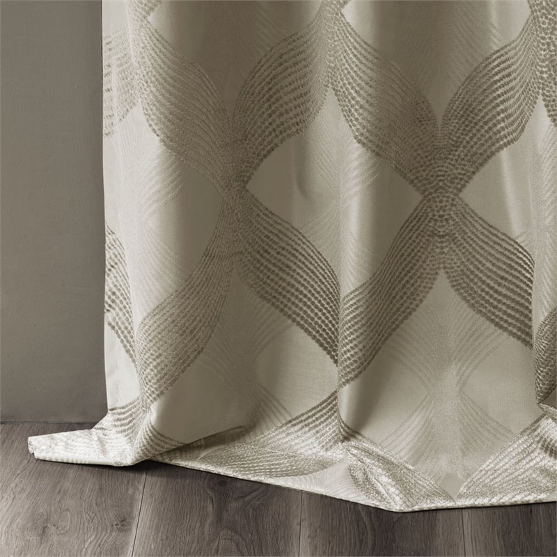SunSmart Bentley Polyester Knitted Coated Total Blackout Window Panel in Beige