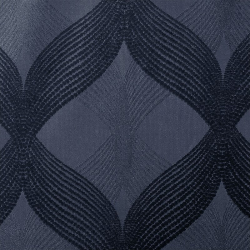 SunSmart Bentley Polyester Ogee Knitted Jacquard Total Blackout Panel in Navy