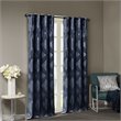 SunSmart Bentley Polyester Ogee Knitted Jacquard Total Blackout Panel in Navy