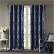 SunSmart Bentley Polyester Ogee Knitted Jacquard Total Blackout Panel in Navy