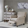 Madison Park Julian Polyester Fabric and Solid Wood Push Back Recliner in Beige