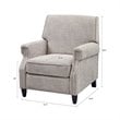 Madison Park Julian Polyester Fabric and Solid Wood Push Back Recliner in Beige