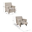 Madison Park Julian Polyester Fabric and Solid Wood Push Back Recliner in Beige