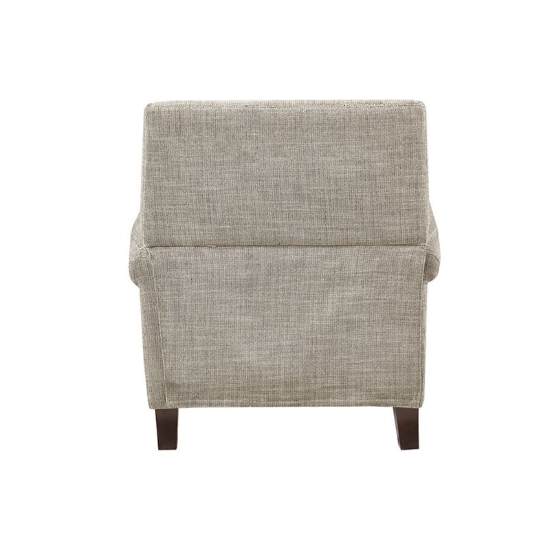 Madison Park Julian Polyester Fabric and Solid Wood Push Back Recliner in Beige