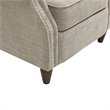 Madison Park Julian Polyester Fabric and Solid Wood Push Back Recliner in Beige