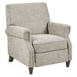 Madison Park Julian Polyester Fabric and Solid Wood Push Back Recliner in Beige