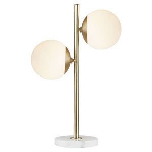 ink+ivy holloway modern glass and marble table lamp in white/gold