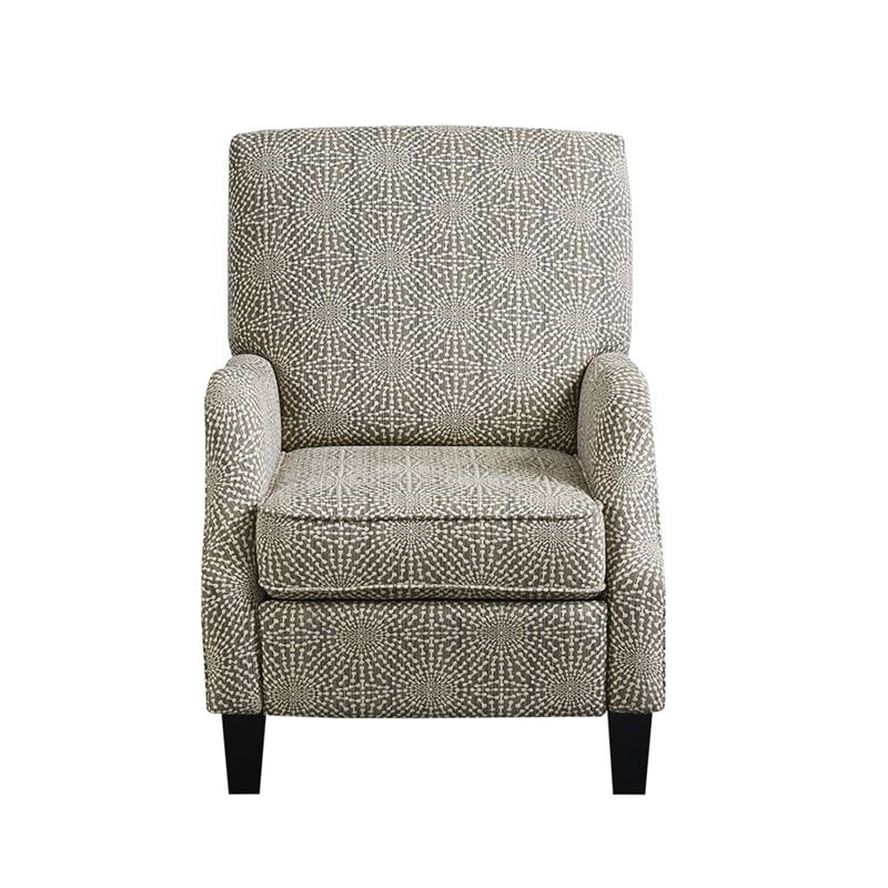 Madison Park Hoffman Polyester Fabric and Solid Wood Push Back Recliner in Beige