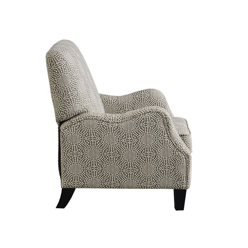 Madison Park Hoffman Polyester Fabric and Solid Wood Push Back Recliner in Beige