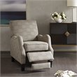 Madison Park Hoffman Polyester Fabric and Solid Wood Push Back Recliner in Beige