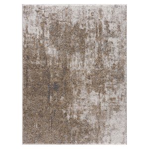 Madison Park Haley 63x84&quot Fabric Cozy Shag Abstract Area Rug - Gray/Cream