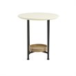 Madison Park Beaumont Oval MDF Wood and Metal End Table in White/Black