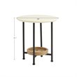 Madison Park Beaumont Oval MDF Wood and Metal End Table in White/Black