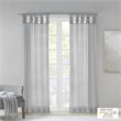 Madison Park Ceres Polyester Fabric Twisted Voile Window Pair in Light Gray