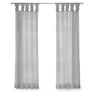 madison park ceres polyester fabric twisted voile window pair in light gray