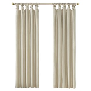 madison park emilia polyester faux silk twisted tab panel in champagne gold