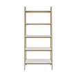 Madison Park Parker Mid-Century Solid Wood Bookcase in Off White/Natural