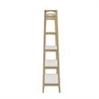 Madison Park Parker Mid-Century Solid Wood Bookcase in Off White/Natural