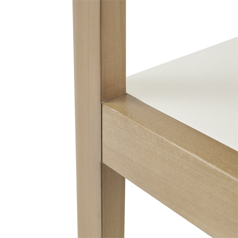 Madison Park Parker Mid-Century Solid Wood Bookcase in Off White/Natural