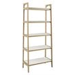 Madison Park Parker Mid-Century Solid Wood Bookcase in Off White/Natural