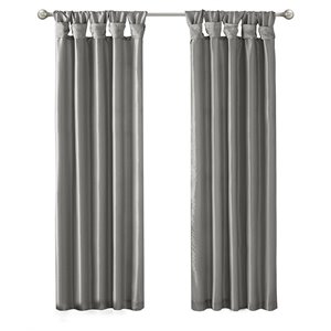 madison park emilia polyester twisted tab lined window panel in charcoal